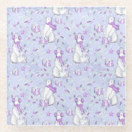 POSAVASOS DE VIDRIO OSOS POLARES CUIDADOS CON PRESENTES DE NAVIDAD