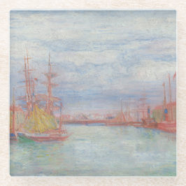 Posavasos De Vidrio Ostend Harbor de James Ensor (1900)