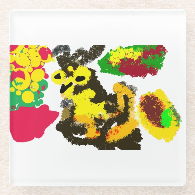 Posavasos De Vidrio Otoño de búho (Anverso)