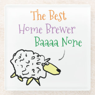 Posavasos De Vidrio Oveja cervecera casera divertida Mejor Baaa Ningun