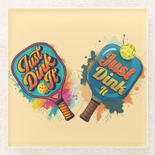 Posavasos De Vidrio Paddle de pelota - Diseño deportivo y divertido