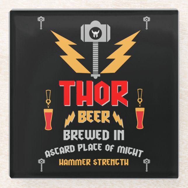 Posavasos De Vidrio Paganismo germánico de la cerveza Thor (Anverso)