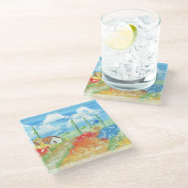 Posavasos De Vidrio Paisaje de la inmensidad de Toscana