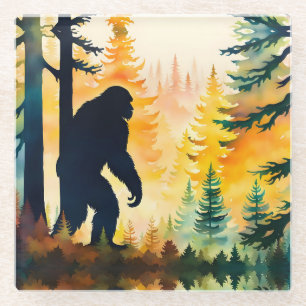 Posavasos De Vidrio Paisaje de otoño Sasquatch al atardecer