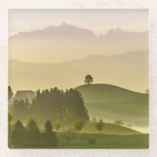 Posavasos De Vidrio Paisaje idílico el Suiza, Säntis