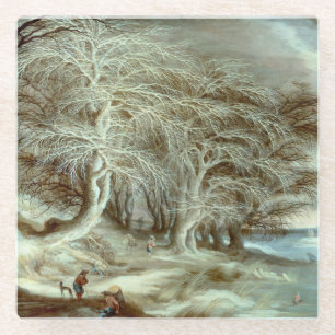 Posavasos De Vidrio Paisaje invernal Gijsbrecht Leytens