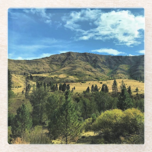 Posavasos De Vidrio Paisaje junto al río Serpiente, Oregón (Anverso)