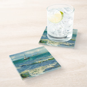 Posavasos De Vidrio Paisaje marino Vincent van Gogh