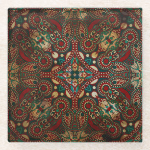 Posavasos De Vidrio Paisley Bandanna Grunge