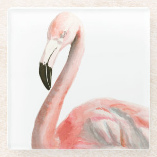 Posavasos De Vidrio Pájaro tropical del flamenco