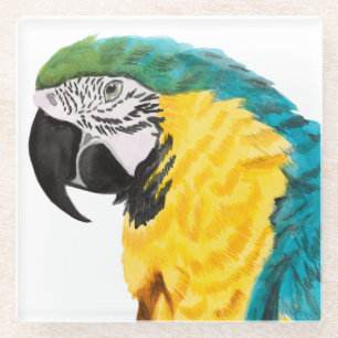 Posavasos De Vidrio Pájaro tropical del loro