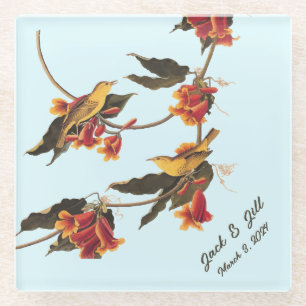 Posavasos De Vidrio Pájaros amarillos en Crossvine