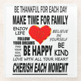 Posavasos De Vidrio Palabras inspiradoras por las que vivir