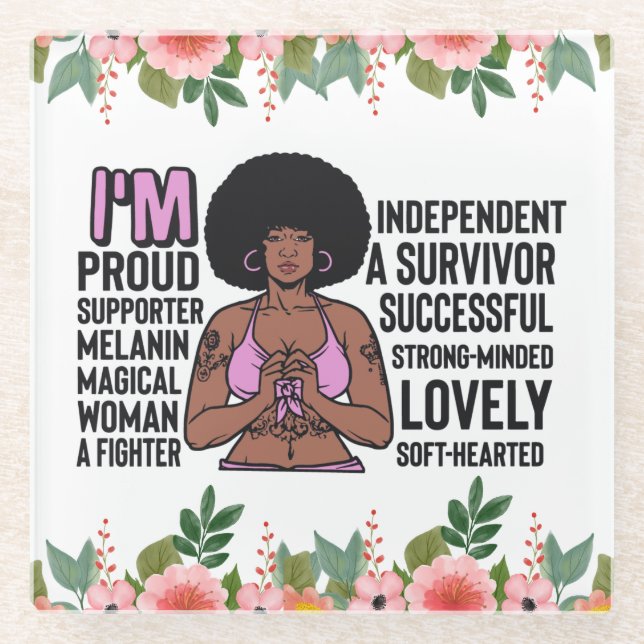 Posavasos De Vidrio Palabras inspiradoras positivas afirmativas Sista  (Anverso)