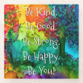 Posavasos De Vidrio Palabras motivacionales y Inspiradoras Glass Coast