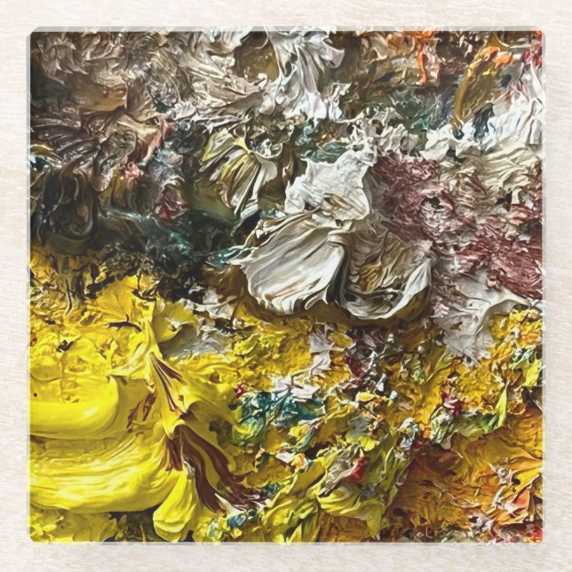 Posavasos De Vidrio Paleta del artista #1 (Anverso)