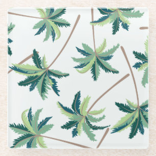 Posavasos De Vidrio Palma australiana tropical de la cola de zorra