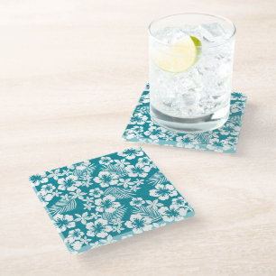 Posavasos De Vidrio Palmas tropicales de montaña de vidrio