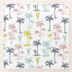 Posavasos De Vidrio Palmera en colores pastel por el modelo de la