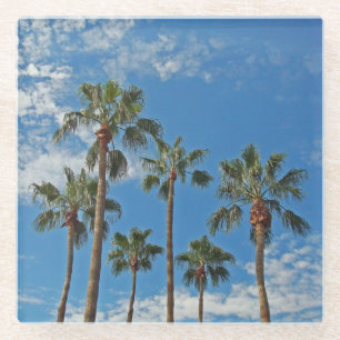 Posavasos De Vidrio Palmeras Brillantes Blue Sky Photo Tropical