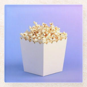 Posavasos De Vidrio Palomitas de maíz en una bañera blanca
