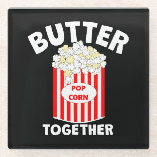 Posavasos De Vidrio Palomitas de maíz para película BUTTER Together