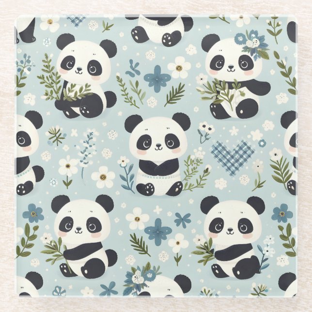 Posavasos De Vidrio Pandas (Anverso)