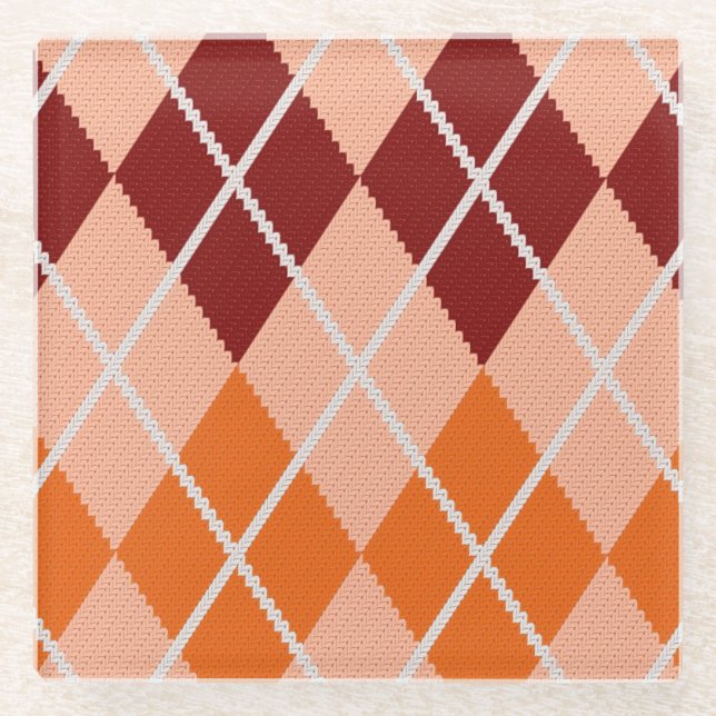 Posavasos De Vidrio Paño realista de Argyle (Anverso)