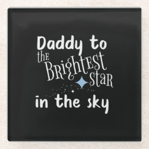 Posavasos De Vidrio Papá del Día del Padre a la estrella más brillante