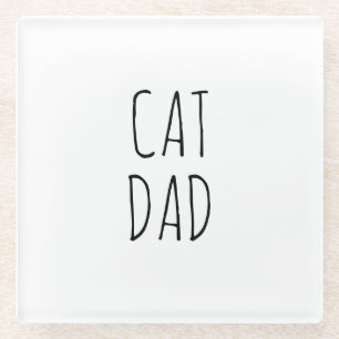 Posavasos De Vidrio "Papá Gato" Sencilla y Moderna granja
