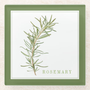 Posavasos De Vidrio Papel de bebida de vidrio ROSEMARY FRESCO (+texto)