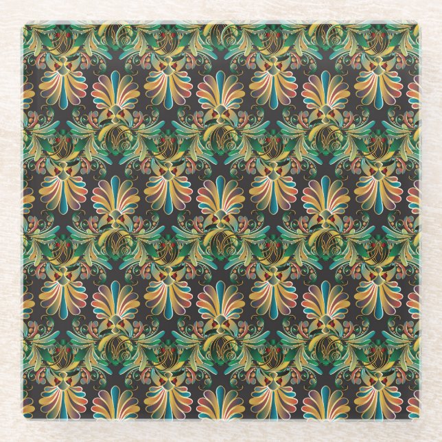 Posavasos De Vidrio Papel de escritorio Ornate Flower Luxury (Anverso)