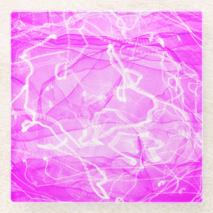 Posavasos De Vidrio Papel digital rosa de mármol-21643