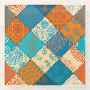 Posavasos De Vidrio Papel indio: patrón inmaculado.