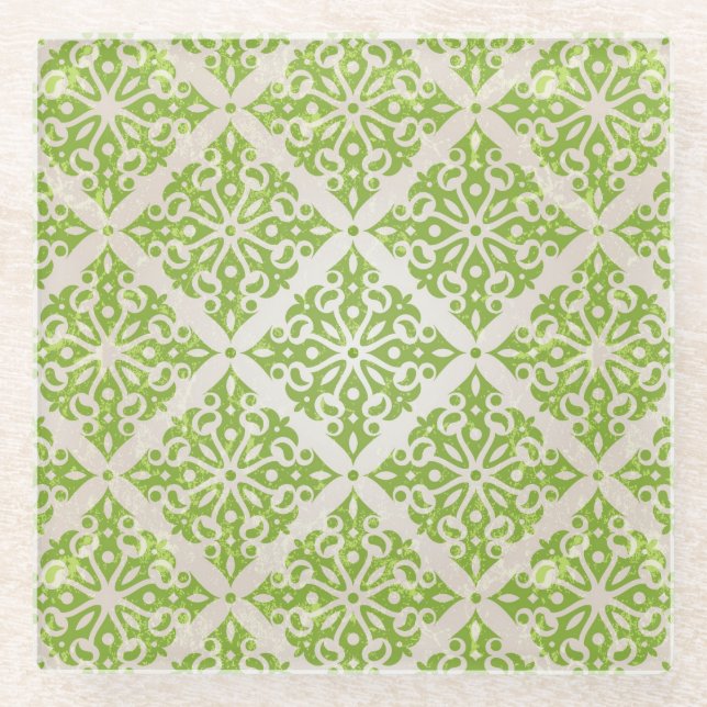 Posavasos De Vidrio Papel pintado del vintage (Anverso)