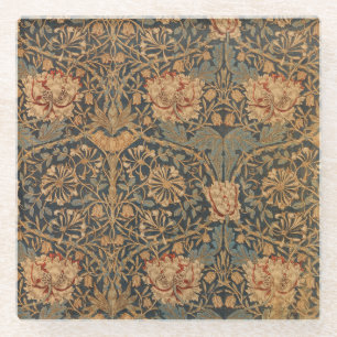 Posavasos De Vidrio Papel pintado rico de madreselva de William Morris