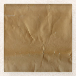 Posavasos De Vidrio Papel rojo arrugado: fondo grueso.