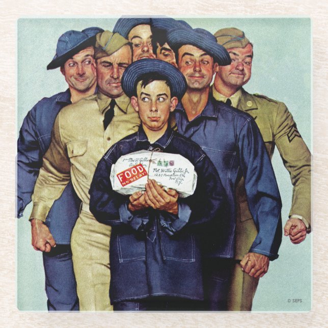 Posavasos De Vidrio Paquete de Willie Gillis desde casa (Anverso)