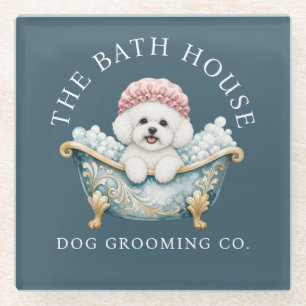 Posavasos de vidrio para aseo de perro Bichon Fris