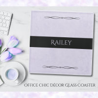 Posavasos de vidrio para escritorio minimalista de