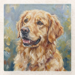 Posavasos de vidrio para Golden Retriever para ama