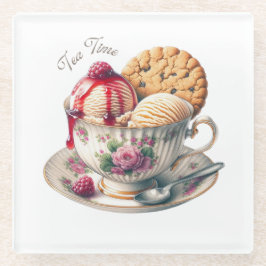 Posavasos De Vidrio Para los amantes de las telecabinas y el helado, d