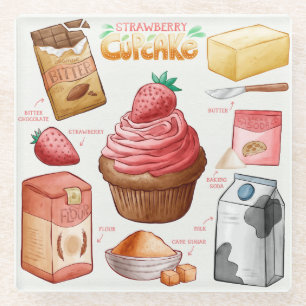Posavasos de vidrio para receta de pastel