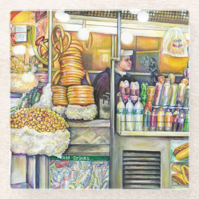 Posavasos De Vidrio Paraíso de Pushcart (Anverso)