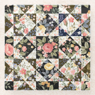 Posavasos De Vidrio Parche floral: mezcla vintage