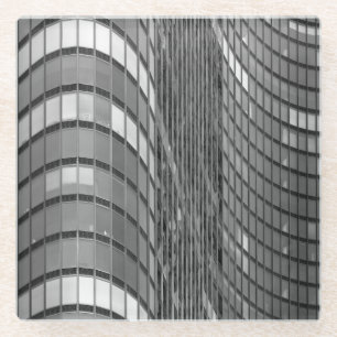 Posavasos De Vidrio Pared de cortina de acero y de cristal de moderno