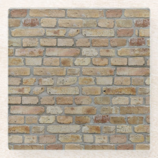 Posavasos De Vidrio Pared de ladrillo marrón un diseño novedoso 