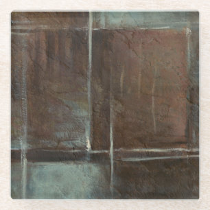 Posavasos De Vidrio Pared de ladrillo roja y gris