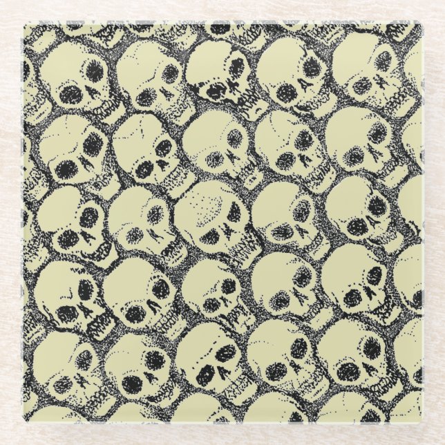 Posavasos De Vidrio Pared o'Skulls (Anverso)