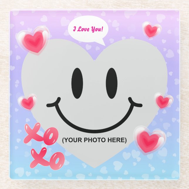 Posavasos De Vidrio Pareja de Bblegum en globo de globo de cristal de  (Anverso)